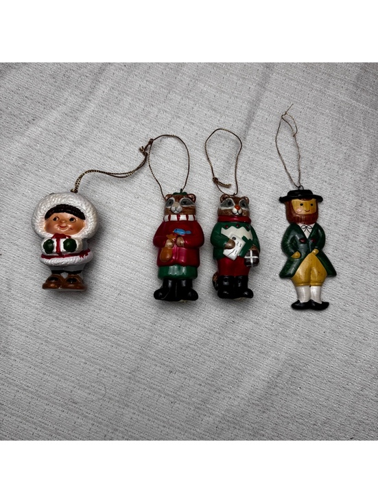 Other - Vintage Christmas Ornament Lot of 4 Figural Holiday Decorations Taiwan Korea